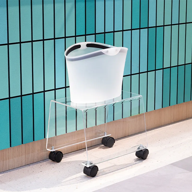 Portacestas con cesta transparente