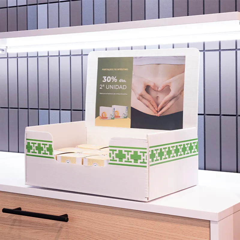Caja venta cruzada con cartel