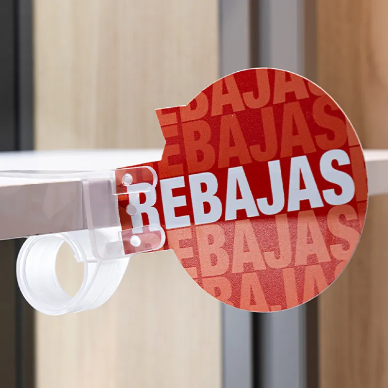 Stopper redondo "Rebajas" con pinza caracol (1)