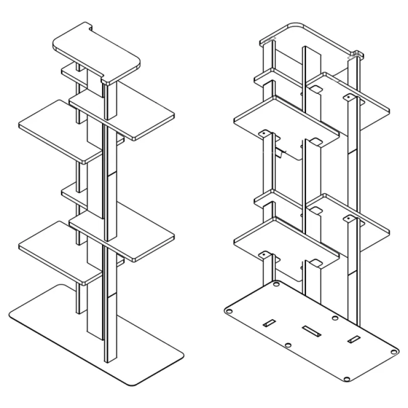 ficha técnica- Mueble de 5 Niveles Color Blanco sin producto